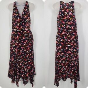 Women's A.L.C. Roslyn Silk Floral Asymmetrical Wrap Dress Size 8 NEW B3